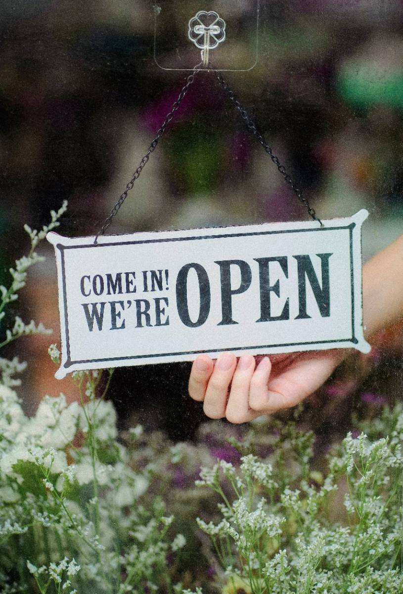 open sign